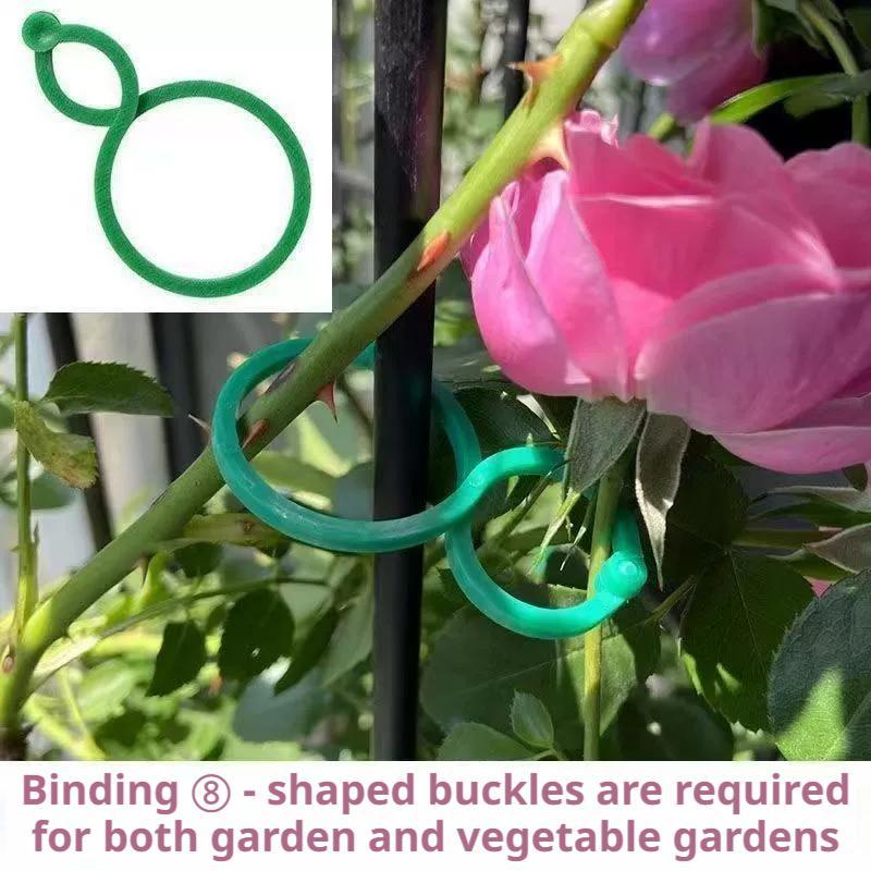Vine Climbing Plastic - 100個入り 植物サポートクリップ 頑丈な園芸用クリップ トマト、つる性植物、登山植物用 再利用可能な緑色のプラスチック製植物結束バンド