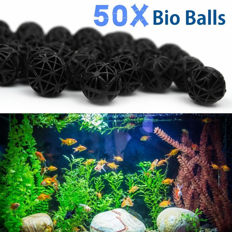Aquael Filter Fzn - 50個入り 16mm アクアリウム用バイオフィルターボール 魚タンク・池用ろ過材 生化学的水質浄化フィルター マリンアクセサリーセット