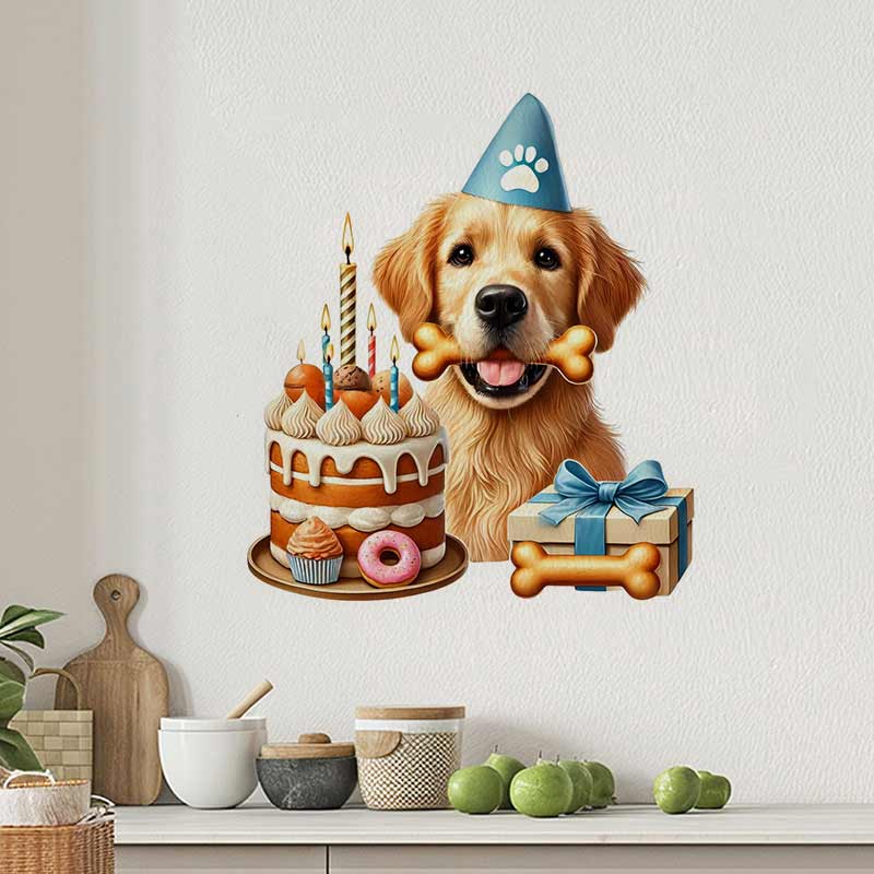 ハッピーバースデーゴールデンレトリバーペット犬ウォールステッ - Pvc Panel Background のレビューと価格