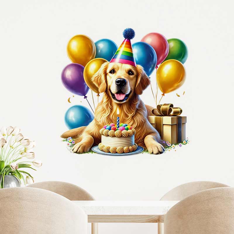 ハッピーバースデーゴールデンレトリバーペット犬ウォールステッ - Pvc Panel Background のレビューと価格