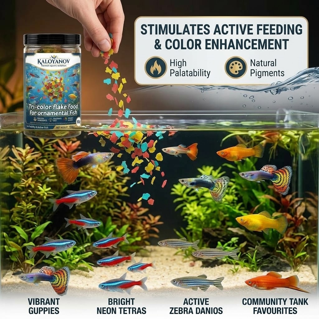 プレミアム3色フレーク魚用フード、熱帯観賞魚、テトラ、金魚、 - Tetra Food Tropical Flakes のレビューと価格